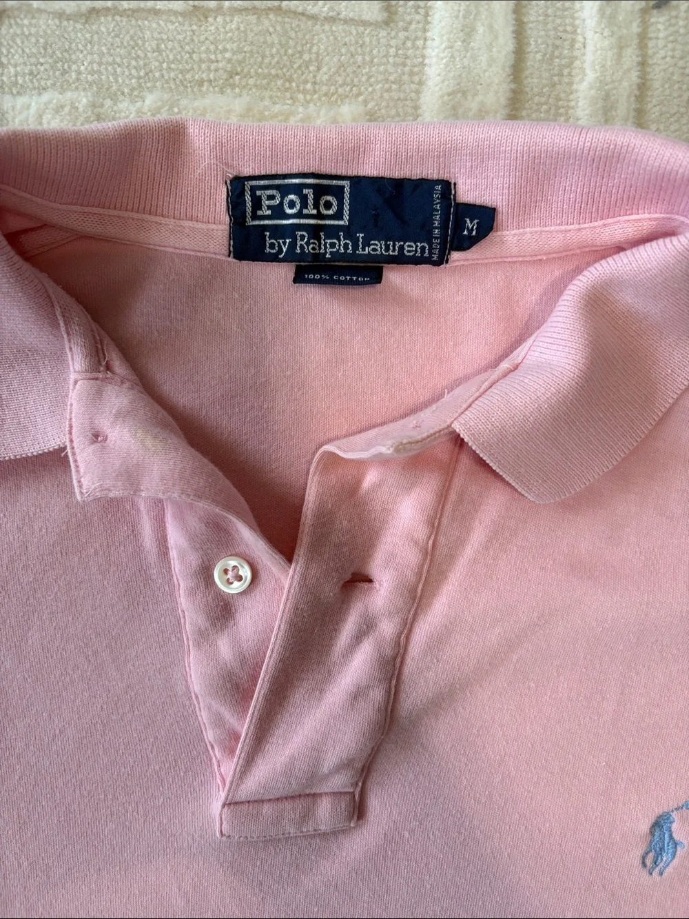 Ralph Lauren Light Pink Polo Shirt with Embroidered Pony